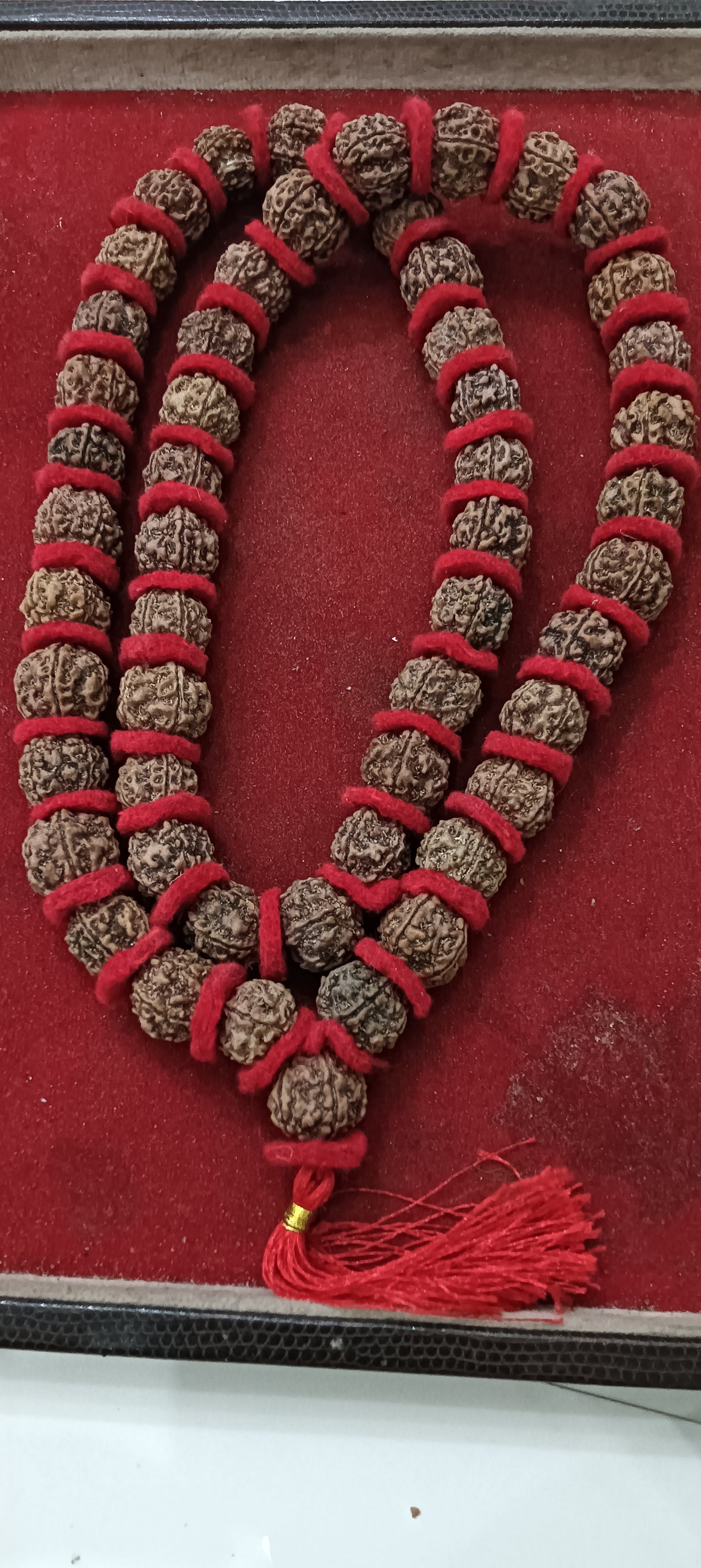5 Mukhi Nepali Rudraksha Mala Kantha(54+1)