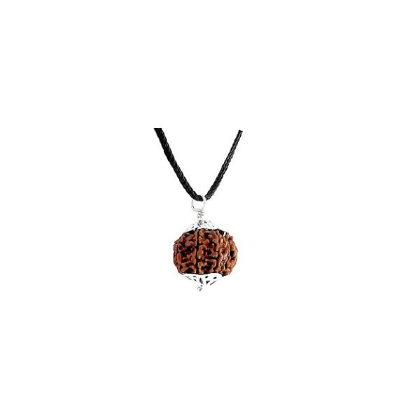 Lakshmi Pendant Black Thread Diamond Necklace Mukhi Rudraksha