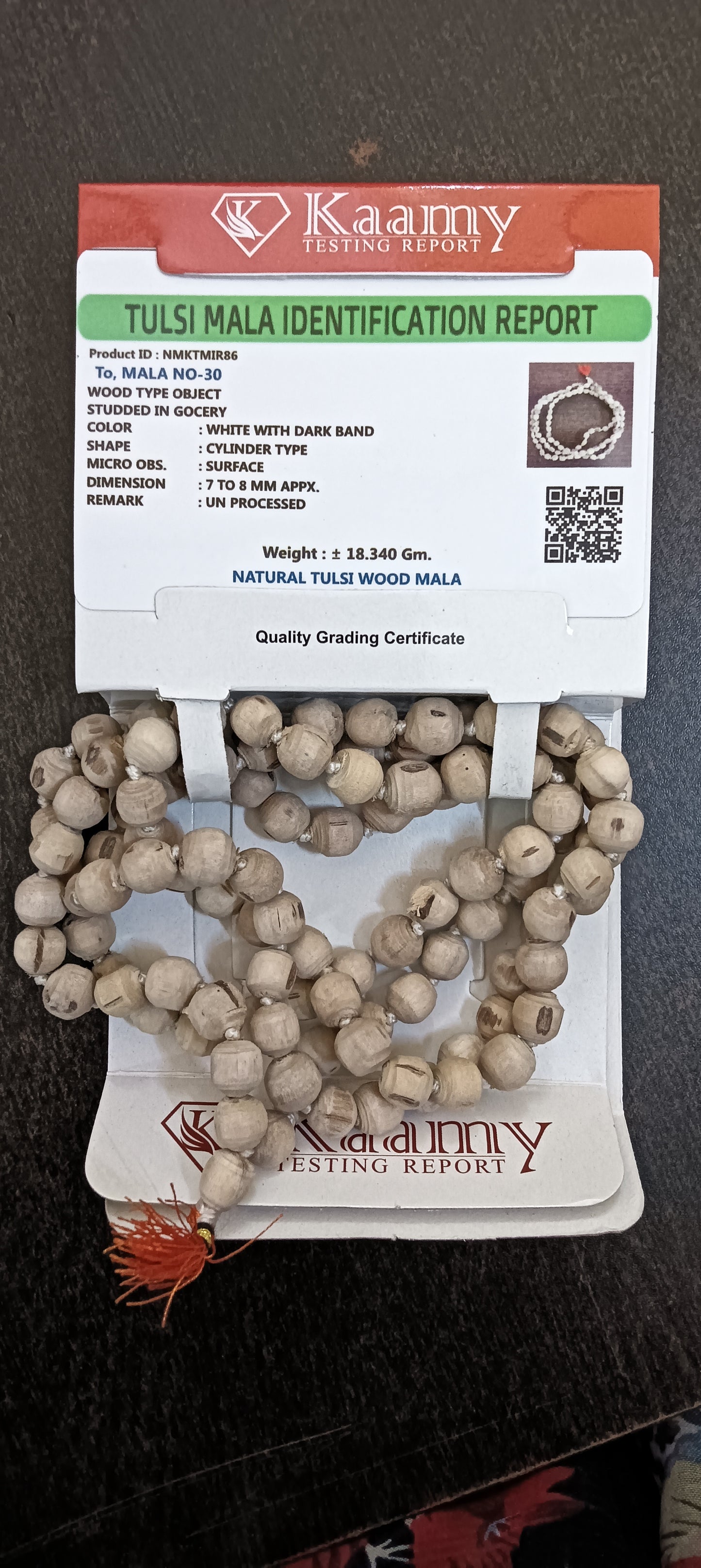 Original Tulsi jaap Mala 6 TO 8 MM (108 Beads)