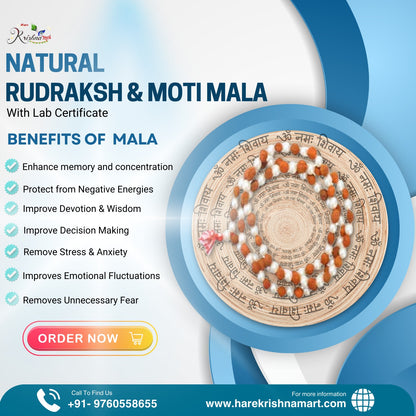 Natural Rudrakash and Moti Mala for high BP Problem & Calm mind