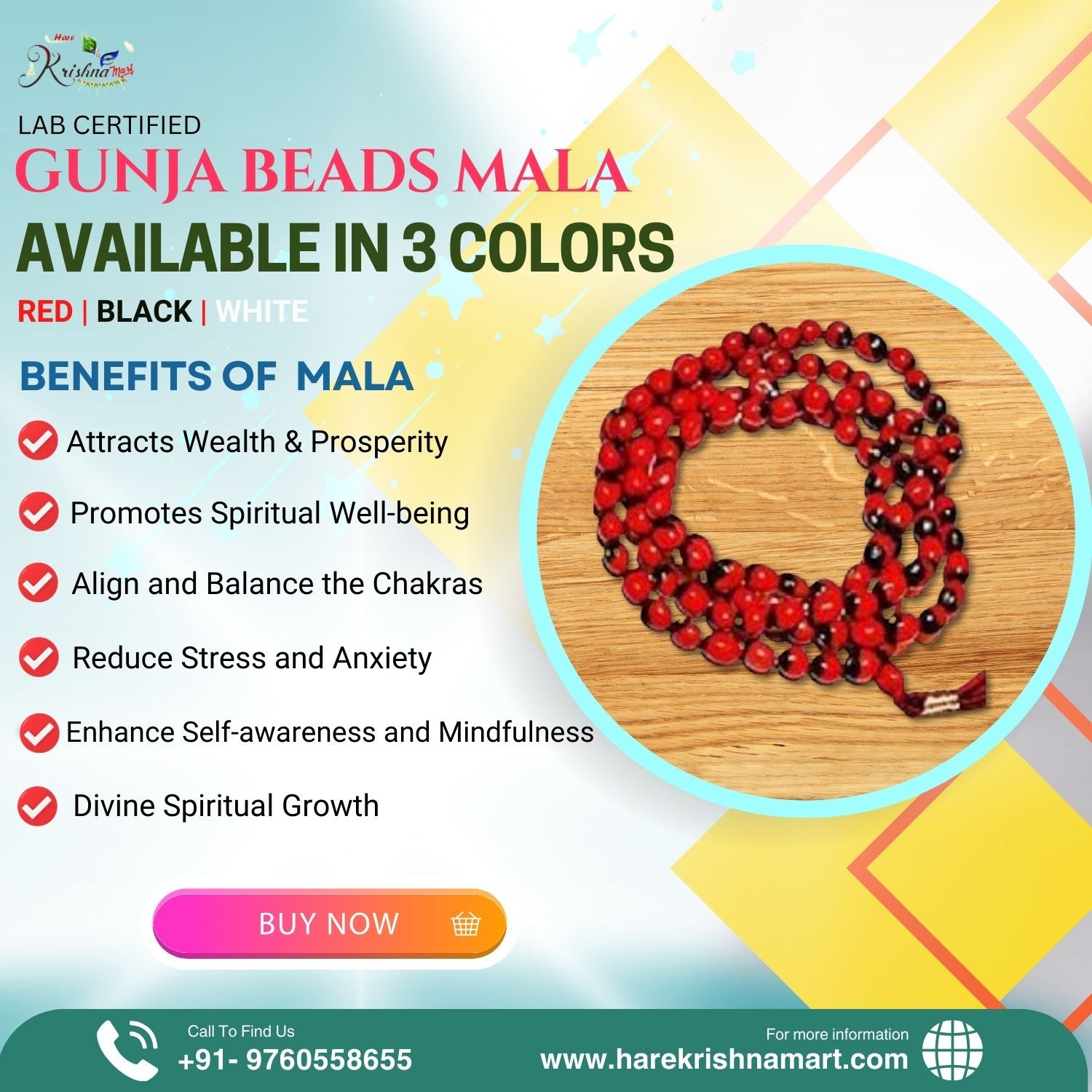 Gunja Mala| Red Gunja Mala|Gunja Mala price |Gunja Mala Benefits – Hare ...