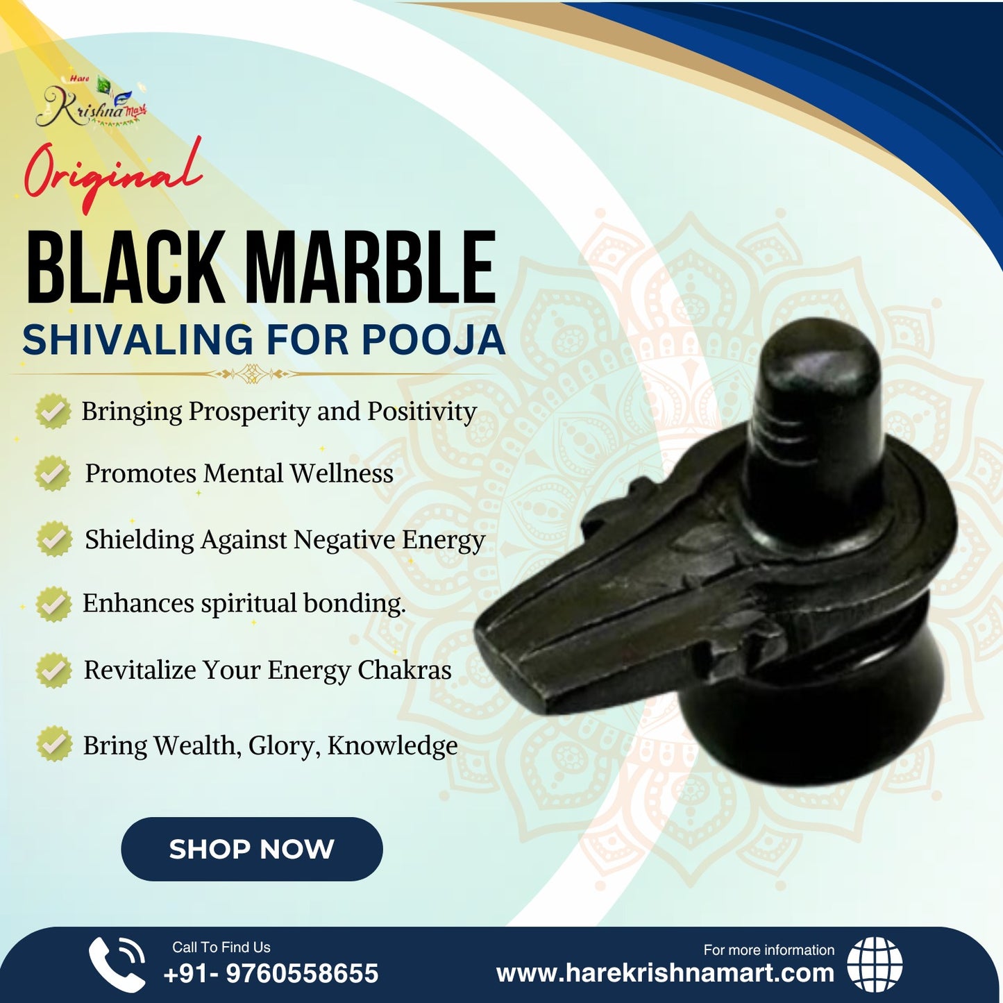 Black Marble Shivling for Pooja(2 INCH)