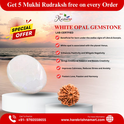 White Opal Gemstone|White opal stone price | opal stone price | opal stone benefits  opal stone  | Opal stone price | Buy Opal Stone Online at Best Price  white opal | buy opal stone | austarlia opal  |Certified opal | original opal