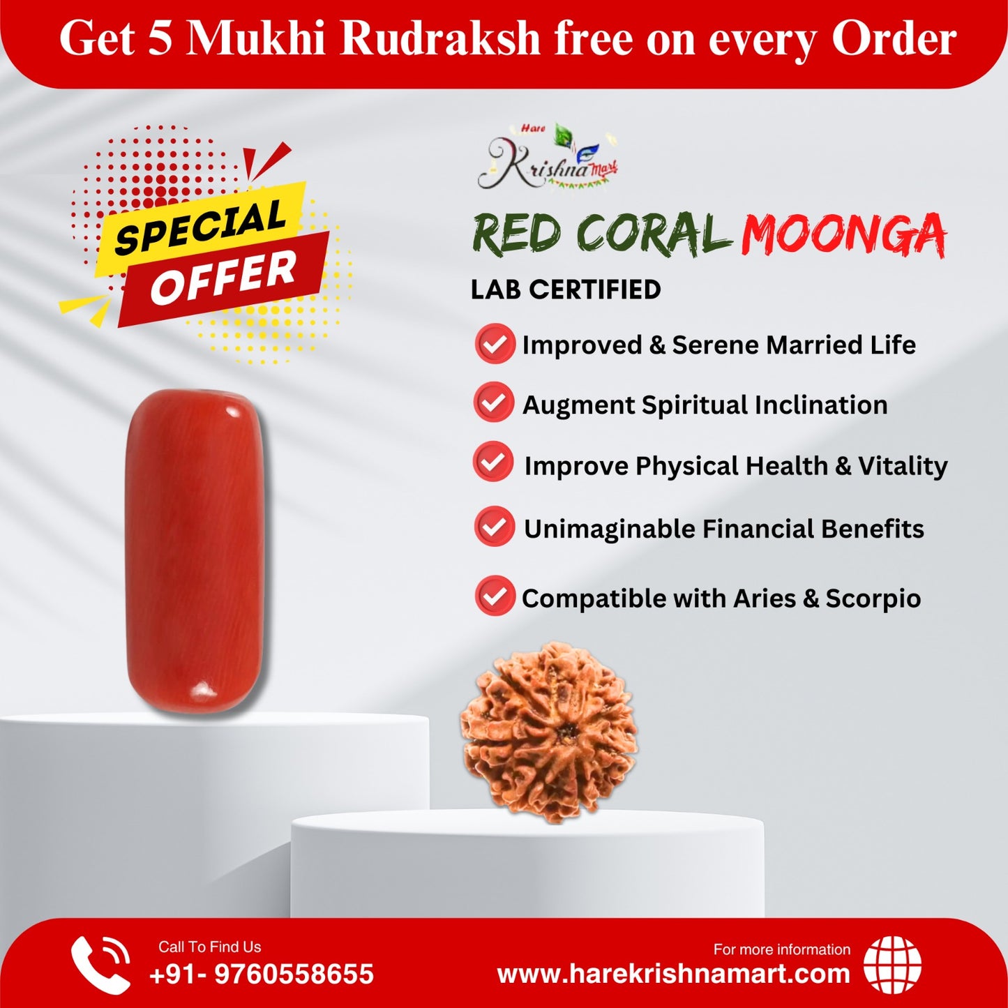 Red Coral Gemstone( Munga) | Red Coral Stone Price & Benifits – Hare ...
