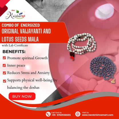 Combo of Energized Original Vaijayanti and Lotus Seeds Mala