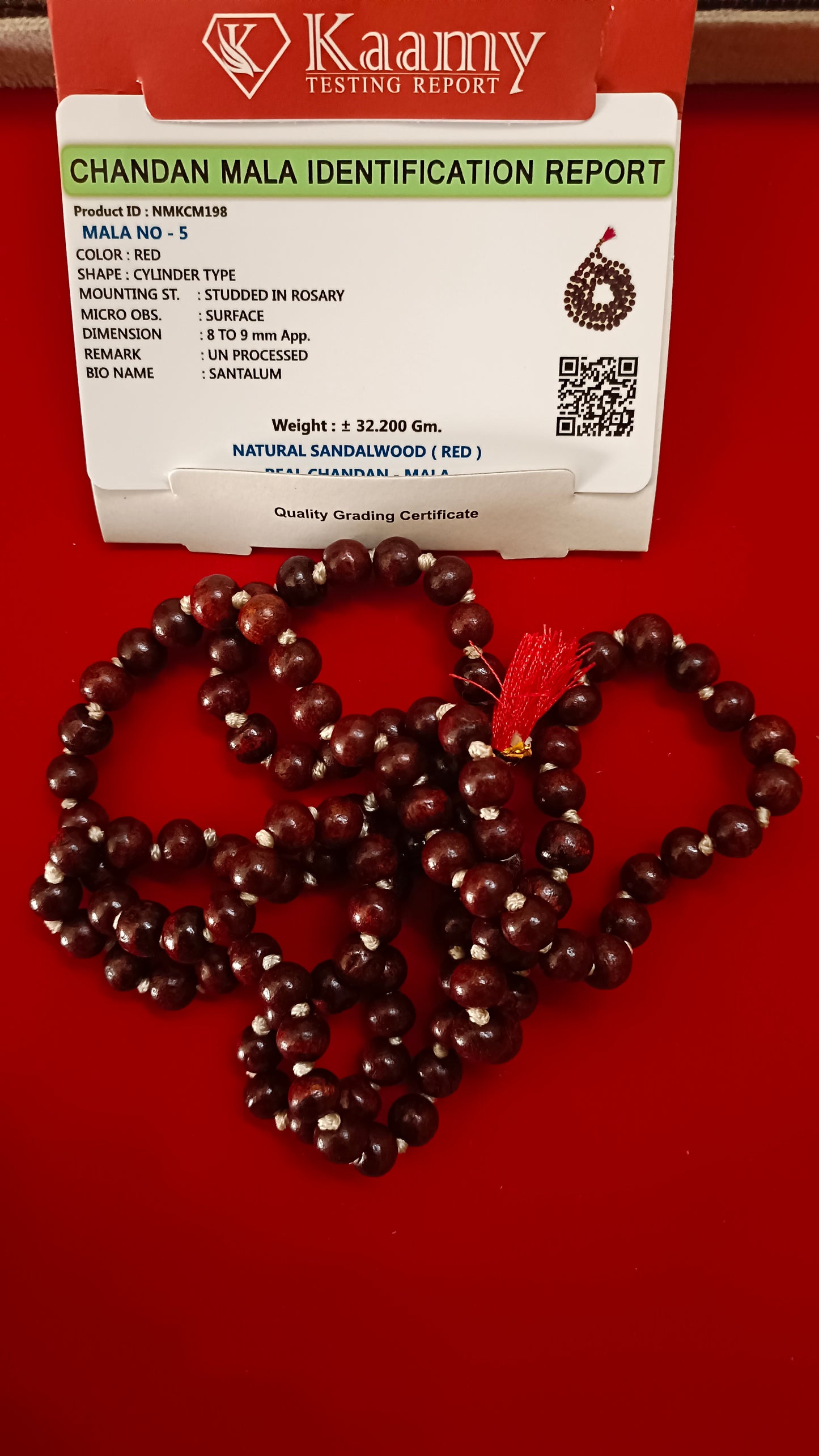 Red Wooden 108 beads Mala