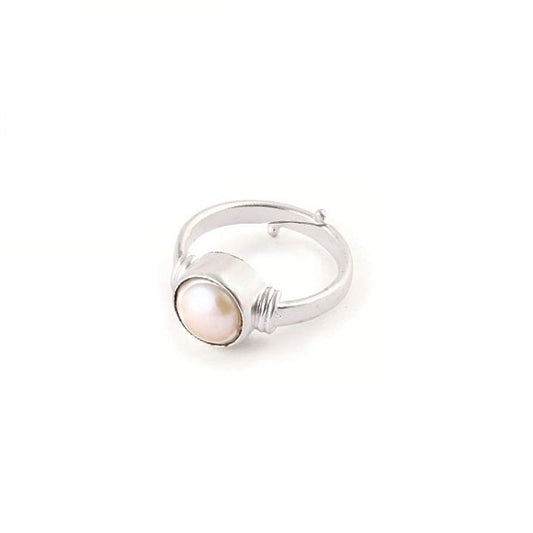 Natural Pearl Stone Ring Certified Adjustable Ring